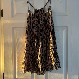 Pink and black leopard print dress